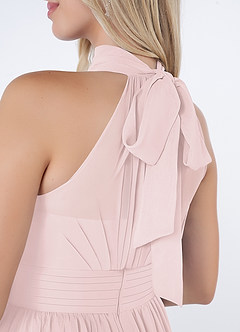 Azazie Iman Abiti da Damigella Abito A-Line in Chiffon A-Line con Increspature Rosa Rossore image7