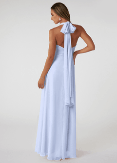 Azazie Fifi Brautjungfernkleider Wandelbar A-Linie Schulterfrei Chiffon Kleid Eis image3