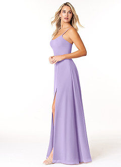 Azazie Moira Bridesmaid Dresses Lilac A-Line Scoop Chiffon Dress image3