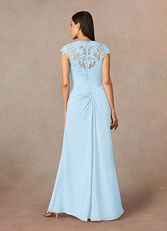 Azazie Birdie Mother of the Bride Dresses Sky Blue A-Line Queen Anne Sequins Chiffon Dress image5