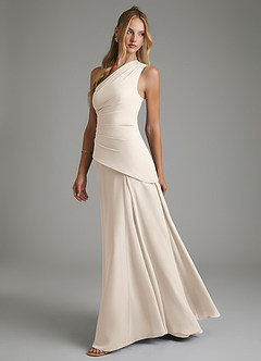 Azazie Holly Bridesmaid Dresses White Alabaster A-Line Corset Chiffon Dress image4