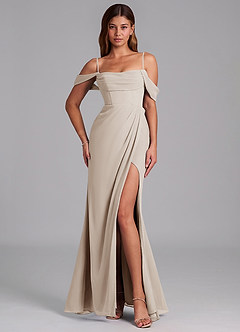 Azazie Johana Jurken voor bruidsmeisjes Converteerbaar Jurk van Chiffon met Zeemeermin Off the Shoulder Vorst image4