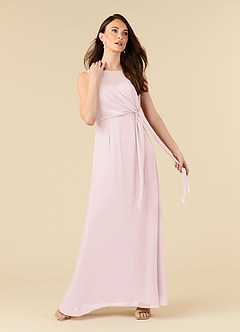 Azazie Marchioness 신부의 어머니 드레스 A라인 쉬폰 바닥 길이 드레스 image1