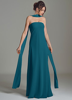 Azazie Ilana Bridesmaid Dresses Ink Blue A-Line Strapless Chiffon Dress image1