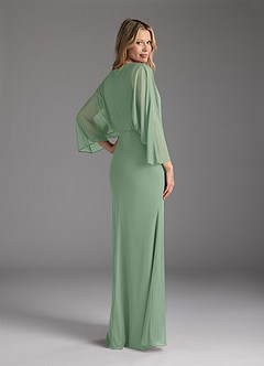 Azazie Ysabella Mother of the Bride Dresses Matcha Mermaid Pleated Mesh Dress image4