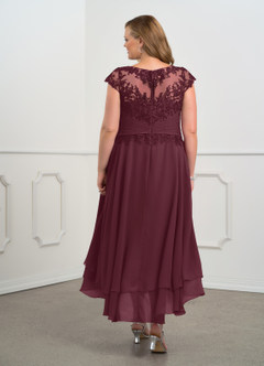 Azazie Shonda Moeder van de bruid jurken Jurk van Chiffon Kant Cabernet image9