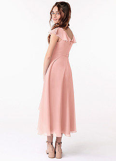 Azazie Posie Junior Rosette A-Line Ruched Chiffon Dress image2