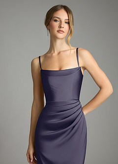 Azazie Leonis Bridesmaid Dresses Stormy Mermaid Pleated Stretch Satin Convertible Dress image3