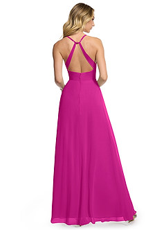 Azazie Davis Brautjungfernkleider A-Linie V-Hals Chiffon Kleid Fuchsia image5
