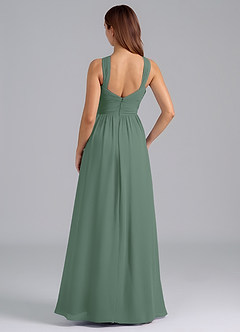 Azazie Mianna Jurken voor bruidsmeisjes Jurk van Chiffon met A-Lijn Geplooid Eucalyptus image2