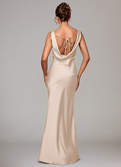 Azazie Rylina Bridesmaid Dresses White Alabaster Mermaid Stretch Satin Dress image5