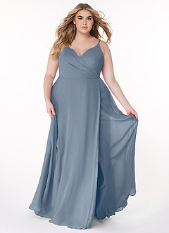 Azazie Lennon Bridesmaid Dresses Twilight A-Line Lace Chiffon Dress image7