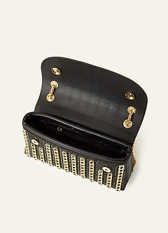 front Elegant Crystal-Embellished Evening Bag