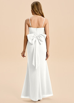 Azazie Amelia Junior White Mermaid Pleated Chiffon Dress image2