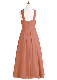 Azazie Kaleigh Junior MAI TAI A-Line Pleated Chiffon Dress image7