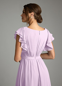 Azazie Daphne Modest Bridesmaid Dresses A-Line Ruffled Chiffon Floor-Length Dress image6