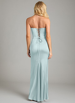 Azazie Sorrel Bridesmaid Dresses Mist Mermaid Strapless Stretch Satin Convertible Dress image2