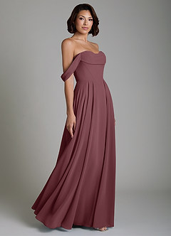 Azazie Loisa Bridesmaid Dresses Sangria A-Line Corset Chiffon Convertible Dress image6