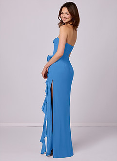 Barbie ♥ Azazie Bridesmaid Dresses Blue Jay Sheath Strapless Chiffon Convertible Dress image4