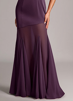Azazie Uma Bridesmaid Dresses Plum Mermaid Strapless Chiffon Convertible Dress image6