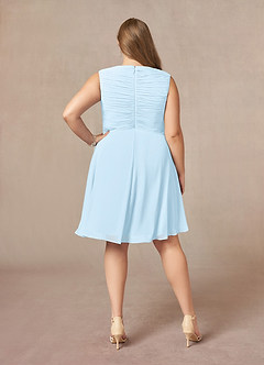 Azazie Theron Mother of the Bride Dresses Sky Blue A-Line V-Neck Pleated Chiffon Dress image7