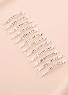 front Twelve-Piece Rhinestone Hair Clip Set
