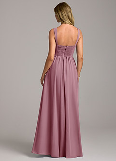 Azazie Rosaline Bridesmaid Dresses Vintage Mauve A-Line Side Slit Chiffon Dress image6