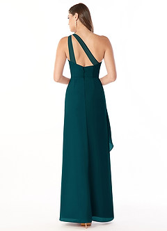 Azazie Maive Bridesmaid Dresses Pine Sheath Pleated Ruffle Chiffon Dress image2