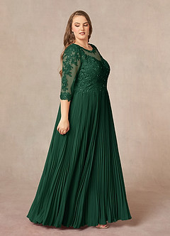 Azazie Corinne Mother of the Bride Dresses Dark Green A-Line Sequins Chiffon Dress image11