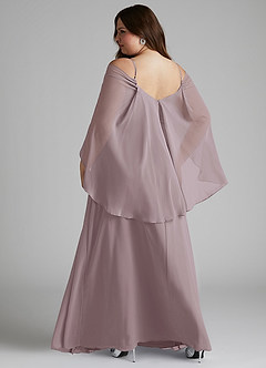 Azazie Cienna Bridesmaid Dresses Dusk A-Line Off the Shoulder Chiffon Dress image8