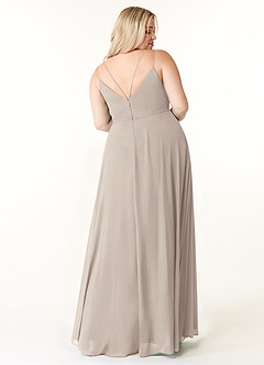 Azazie Janine Bridesmaid Dresses Frost A-Line V-Neck Chiffon Dress image7
