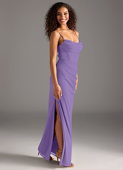 Azazie Mai Bridesmaid Dresses Tahiti Sheath Pleated Mesh Dress image8