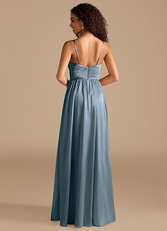 Azazie Alia Brautjungfernkleider A-Linie Plissee Metallischer Satin Kleid Zwielichtviolett image4