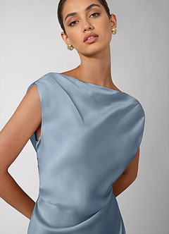 vestido Maxi Azul Empoeirado Liora image4