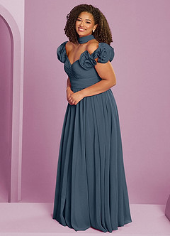Barbie ♥ Azazie Bridesmaid Dresses Neptune A-Line Off the Shoulder Chiffon Convertible Dress image14