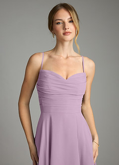 Azazie Ayla Abiti da Damigella Abito A-Line in Chiffon Scollo a Cuore Glicine image3