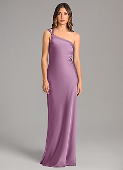 Azazie Monroe Brautjungfernkleider Meerjungfrau-Linie One-Shoulder Stretch-Satin Kleid Blauregen image4