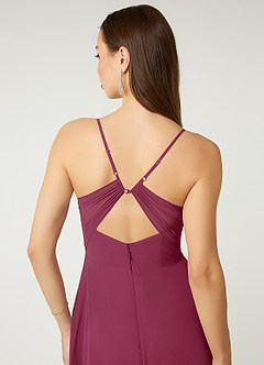 Azazie Minie Robes de demoiselle d'honneur Robe Trapèze en Mousseline de soie Arc Mûre image7