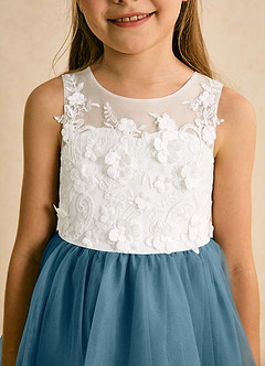 Azazie Lina Flower Girl Dresses Ivory Bermuda Ball-Gown Lace Dress image8