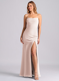 Azazie Grata Brudtärnklänningar Klä av Sjöjungfru i Chiffong Plisserad Rosenblad image1