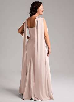 Azazie Kinsley Bridesmaid Dresses Blushing Pink Mermaid Side Slit Stretch Satin Dress image9