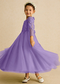 Azazie Precious Flower Girl Dresses Tahiti A-Line Lace Tulle Dress image5