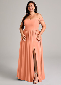 Azazie Calianna Bridesmaid Dresses Sunset A-Line Off the Shoulder Chiffon Convertible Dress image14