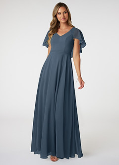 Azazie Jamie Bridesmaid Dresses Neptune A-Line Chiffon Dress image1