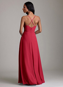 Azazie Naeem Bridesmaid Dresses Scarlet A-Line V-Neck Ruffle Chiffon Dress image2