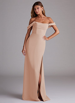 Azazie Saige Bridesmaid Dresses English Rose A-Line Off the Shoulder Chiffon Convertible Dress image4