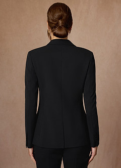 front Charlotte Czarny Wyrafinowana Marynarka Tkana