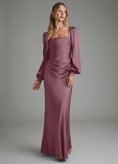 Azazie Brianna Bridesmaid Dresses Amethyst Mermaid Corset Stretch Satin Dress image1