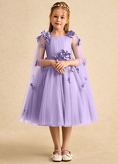 Azazie Staria Flower Girl Dresses Lilac Ball-Gown Ruched Tulle Dress image1