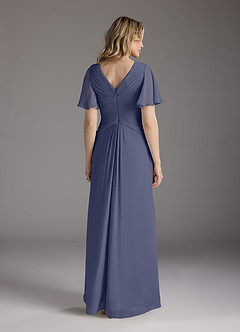 Azazie Morning Glory Kleider für die Brautmutter A-Linie V-Hals Gerüscht Chiffon Kleid Sturm image2